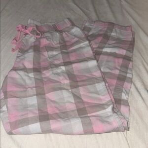 Lands' End Pink and White Pajama Pants